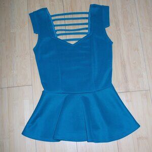 Charlotte Russe Size S Peplum Blouse Shirt Top Boho Peasant